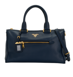 Vitello Daino Tote, Leather, Blue, MII, LT/S/DB, 3*